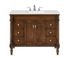 42 Inch Single Bathroom Vanity In Walnut With Ivory White Engineered Marble (VF13042WT-VW)