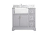 36 Inch Single Bathroom Vanity In Grey With Backsplash (VF60236GR-BS)