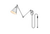Van 1 Light Chrome Swing Arm Plug In Wall Sconce (LD7328W6CH)
