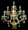 Maria Theresa 7 Light Gold Wall Sconce Golden Teak (Smoky) Royal Cut Crystal (2801W7G-GT/RC)