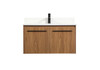 36 inch Single bathroom vanity in walnut brown with backsplash (VF44536WB-BS)