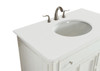 36 Inch Single Bathroom Vanity In Antique White With Ivory White Engineered Marble (VF12336AW-VW)