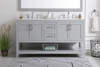 Elegant Furniture and Lighting 60 Inch Double Bathroom Vanity In Grey (VF16060DGR)