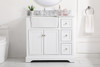 36 Inch Single Bathroom Vanity In White With Backsplash (VF60236WH-BS)