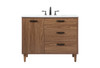 42 Inch Single Bathroom Vanity In Walnut Brown (VF47042WB)