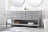 72 Inch Double Bathroom Vanity In Gray (VF19072DGR)