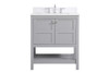 30 Inch Single Bathroom Vanity In Gray With Backsplash (VF16430GR-BS)