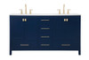 60 Inch Double Bathroom Vanity In Blue (VF18860DBL)
