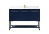 48 Inch Single Bathroom Vanity In Blue With Backsplash (VF42548MBL-BS)
