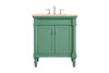 30 Inch Single Bathroom Vanity In Vintage Mint (VF-1030VM)