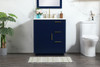 30 Inch Single Bathroom Vanity In Blue With Backsplash (VF19430BL-BS)