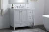 36 Inch Single Bathroom Vanity In Grey With Backsplash (VF18036GR-BS)