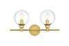 Jaelynn 2 Light Brass And Clear Bath Sconce (LD7318W19BRA)