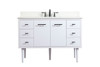 48 Inch Single Bathroom Vanity In White With Backsplash (VF48048MWH-BS)