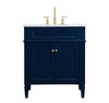30 Inch Single Bathroom Vanity In Blue (VF12530BL)