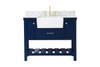 42 Inch Single Bathroom Vanity In Blue With Backsplash (VF60142BL-BS)