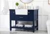 42 Inch Single Bathroom Vanity In Blue With Backsplash (VF60142BL-BS)