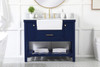 42 Inch Single Bathroom Vanity In Blue With Backsplash (VF60142BL-BS)