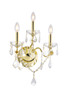 Elegant Furniture and Lighting St. Francis 3 Light Gold Wall Sconce Clear Royal Cut Crystal (V2015W3G/RC)