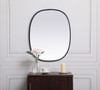 Metal Frame Oval Mirror 24X30 Inch In Black (MR2B2430BLK)