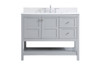 42 Inch Single Bathroom Vanity In Gray With Backsplash (VF16442GR-BS)