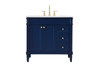 36 Inch Single Bathroom Vanity In Blue (VF31836BL)