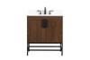30 Inch Single Bathroom Vanity In Walnut With Backsplash (VF48830MWT-BS)