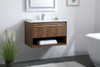 30 Inch  Single Bathroom Floating Vanity In Walnut Brown (VF43030WB)