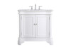 36 Inch Single Bathroom Vanity Set In White (VF52036WH)