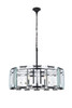 Monaco 8 Light Flat Black (Matte) Chandelier Clear Glass Crystal (1211D30FB)