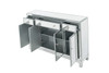 Elegant Furniture and Lighting Buffet Cabinet 3 Drawers 4 Doors 56In. W X 13In. D X 36In. H In Antique Silver Paint (MF72001)