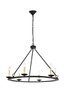 Maine Collection Chandelier D32.4 H23.25 Lt:6 Black Finish (LD6010D32BK)