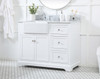 42 Inch Single Bathroom Vanity In White With Backsplash (VF60242WH-BS)