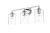Mayson 3 Light Chrome And Clear Bath Sconce (LD7315W23CH)