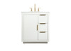 30 Inch Single Bathroom Vanity In White (VF19430WH)