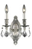 Rosalia 2 Light Pewter Wall Sconce Clear Royal Cut Crystal (9202W9PW/RC)