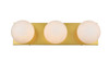 Jaylin 3 Light Brass And Frosted White Bath Sconce (LD7303W22BRA)