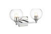 Foster 2 Light Chrome And Clear Bath Sconce (LD7308W16CH)
