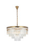 Sydney 32 Inch Round Crystal Chandelier In Satin Gold (1201D32SG/RC)