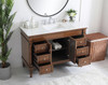 48 Inch Single Bathroom Vanity In Walnut With Ivory White Engineered Marble (VF13048WT-VW)
