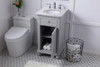 19 Inch Single Bathroom Vanity In Light Grey With Ivory White Engineered Marble (VF12319GR-VW)
