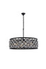 Madison 8 Light Matte Black Chandelier Silver Shade (Grey) Royal Cut Crystal (1214D32MB-SS/RC)