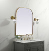 Metal Frame Arch Mirror 36X42 Inch In Brass (MR1B3642BRS)