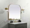 Metal Frame Arch Mirror 42X38 Inch In Brass (MR1B4238BRS)