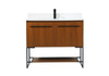40 Inch Single Bathroom Vanity In Teak With Backsplash (VF42540MTK-BS)