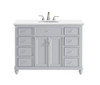 48 Inch Single Bathroom Vanity In Light Grey With Ivory White Engineered Marble (VF12348GR-VW)
