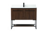 40 inch Single bathroom vanity in walnut with backsplash (VF42540MWT-BS)
