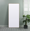 Soft Corner Metal Rectangle Full Length Mirror 32X72 Inch In Brass (MR80FL3272BR)