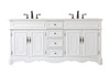 72 Inch Double Bathroom Vanity In Antique White (VF30472DAW)