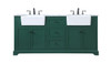 72 Inch Double Bathroom Vanity In Green (VF60272DGN)